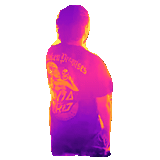 Animated, gradient-colored 3D render of Sergio spinning